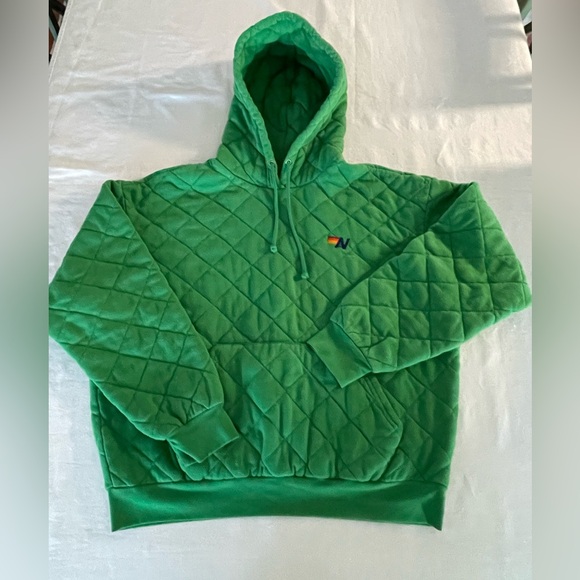 Aviator Nation Green Quilted Hoodie - Picture 2 of 15
